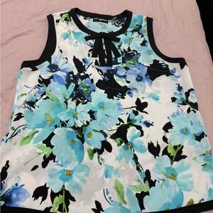Karl Lagerfeld Floral Blouse - Blue and Black